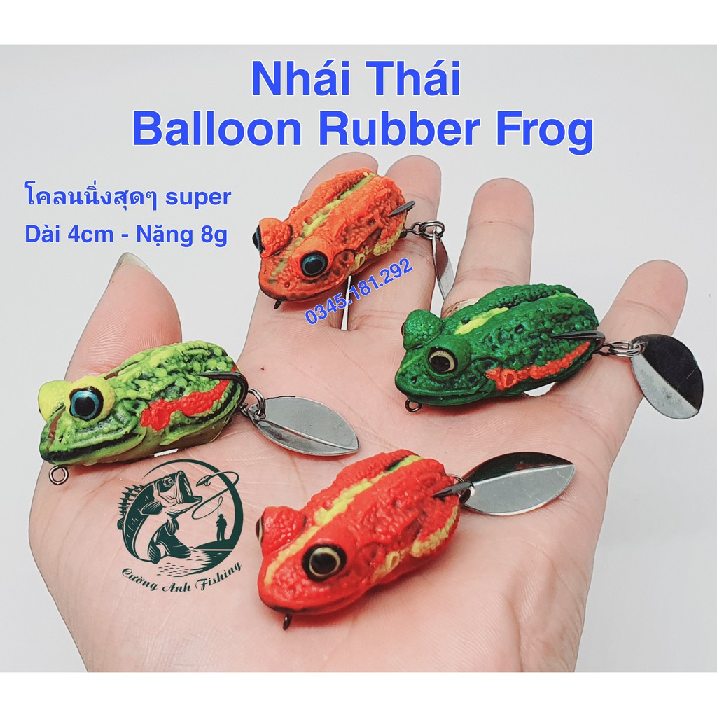 Nhái hơi thái lan balloon rubber frog mắt 3d siêu đẹp chuyên lure lóc siêu nhậy