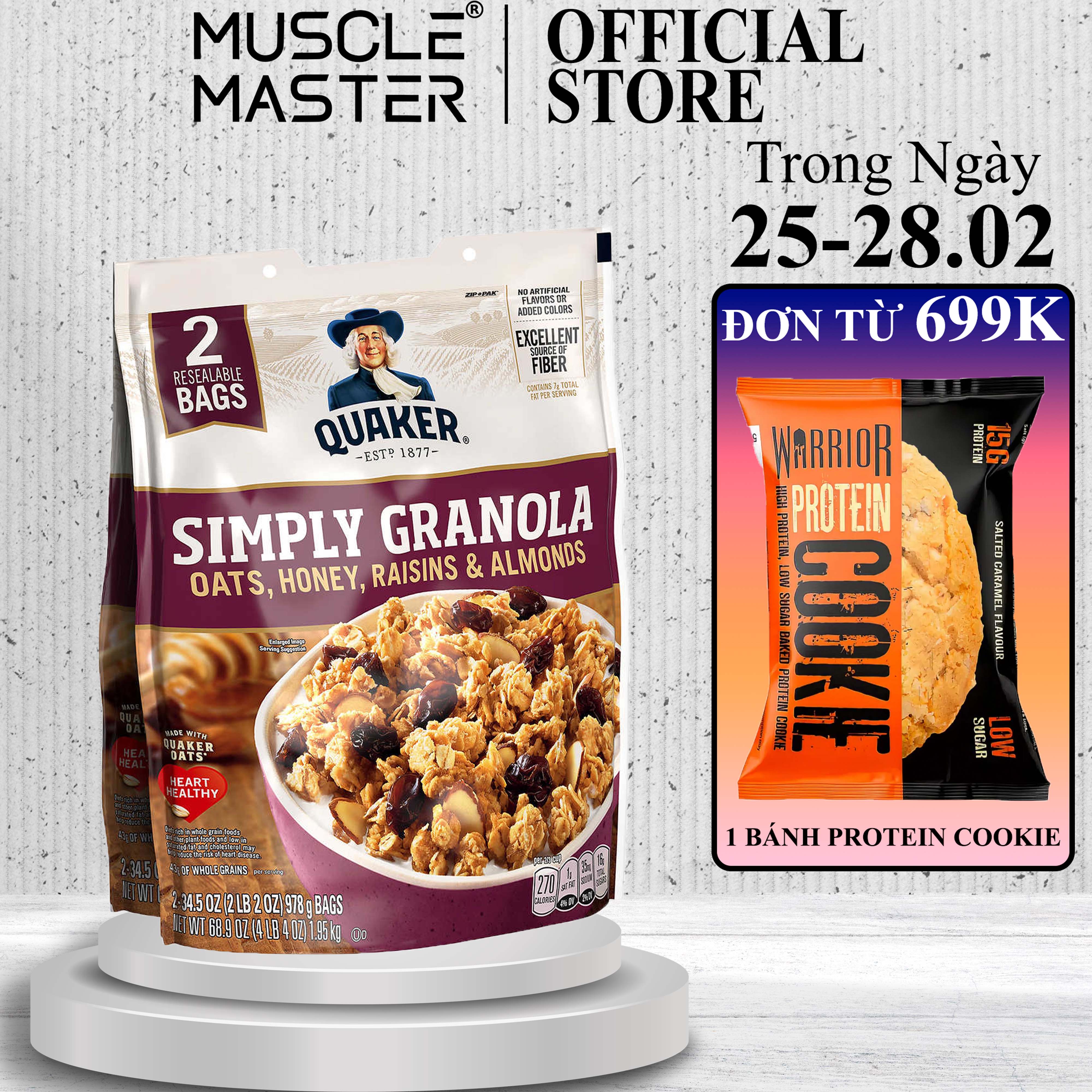 (Date Luôn Mới) Yến Mạch Ăn Liền Quaker Granola 987Gr