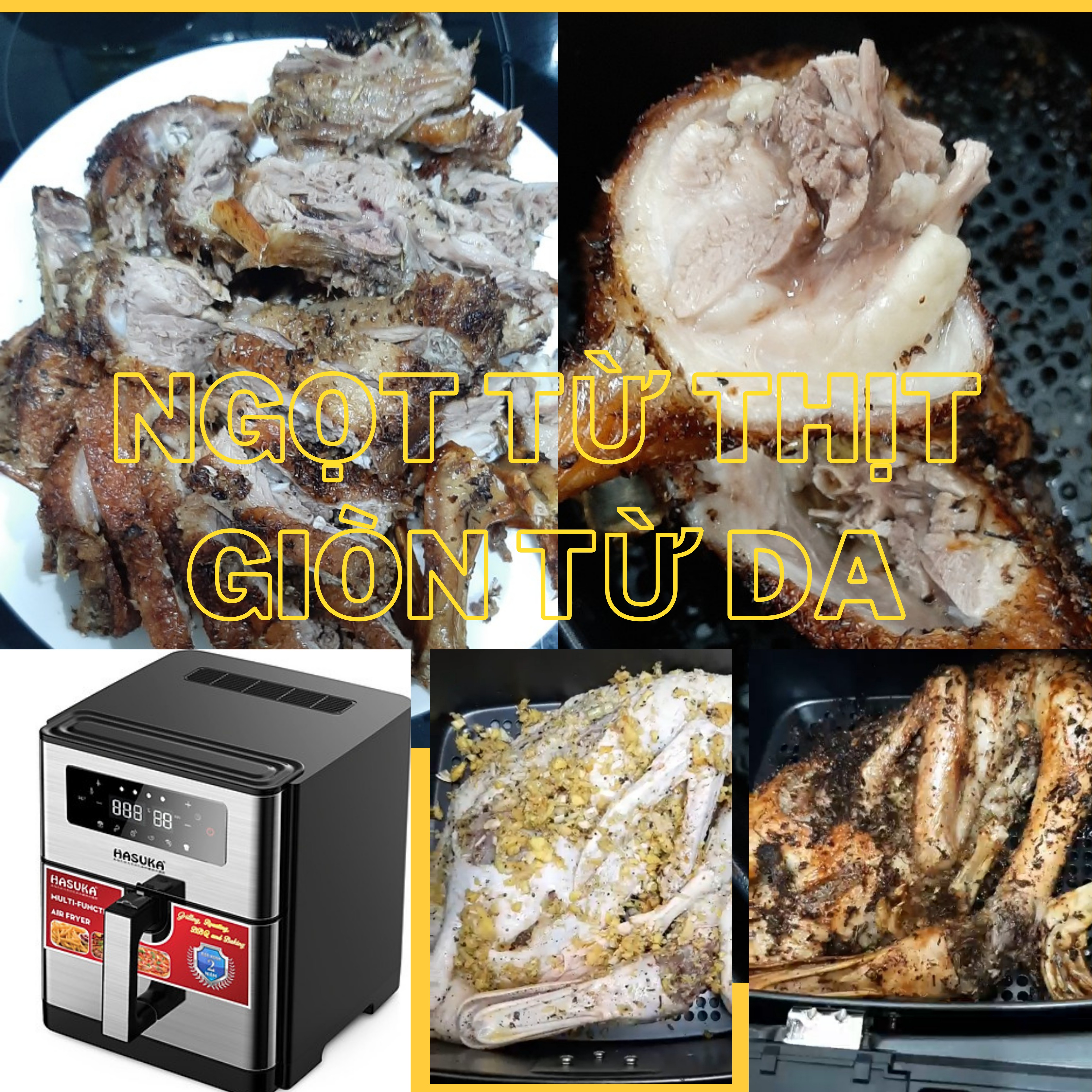 [KHÔNG MÙI NHỰA]Nồi chiên không dầu điện tử, 8.0L, màn hình Led, điều khiển cảm ứng Hasuka HSK399- Hàng chính hãng