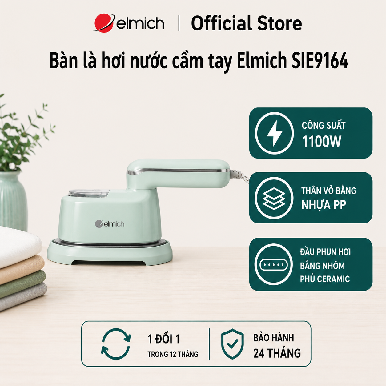 (Mega Sale 12.12)Elmich Sie9164 Handheld Steam Iron