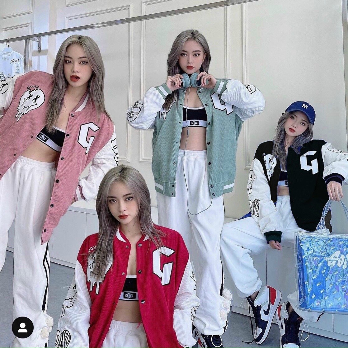 Áo Khoác Bomber Nam Nữ Nhung Tăm Họa Tiết Gon/Z Phối Màu Cực Chất-LYRA BOUTIQUE TP200