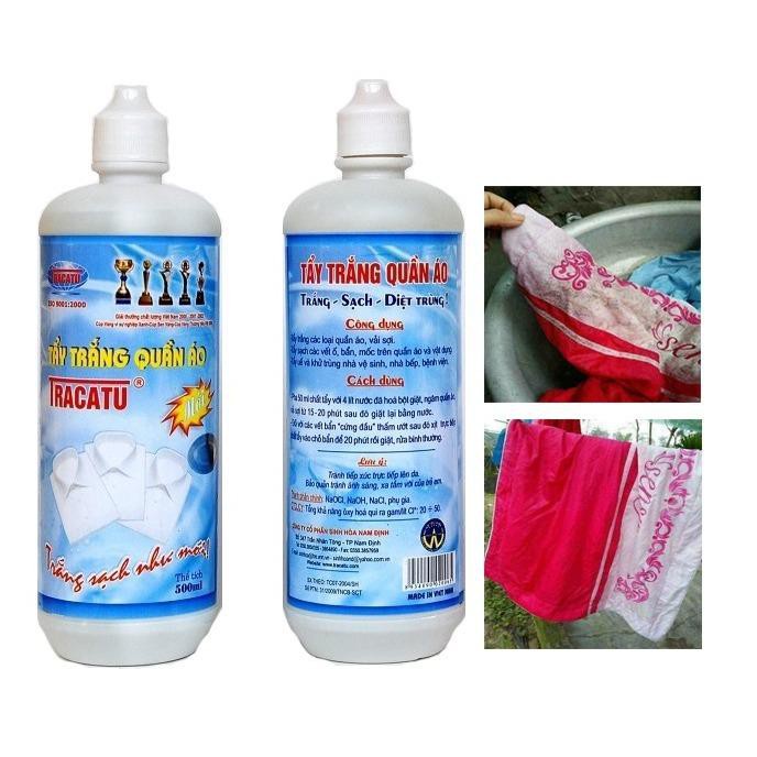 Tẩy trắng tẩy mốc quần áo thần thánh Tracatu 500ml hàng Việt Nam