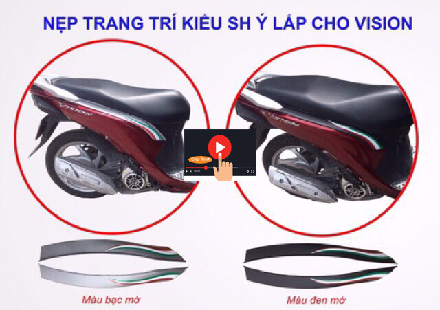 NẸP HÔNG TRANG TRÍ XE MÁY VISION 2016-2020 KIỂU Ý CỦA MOTOR ART