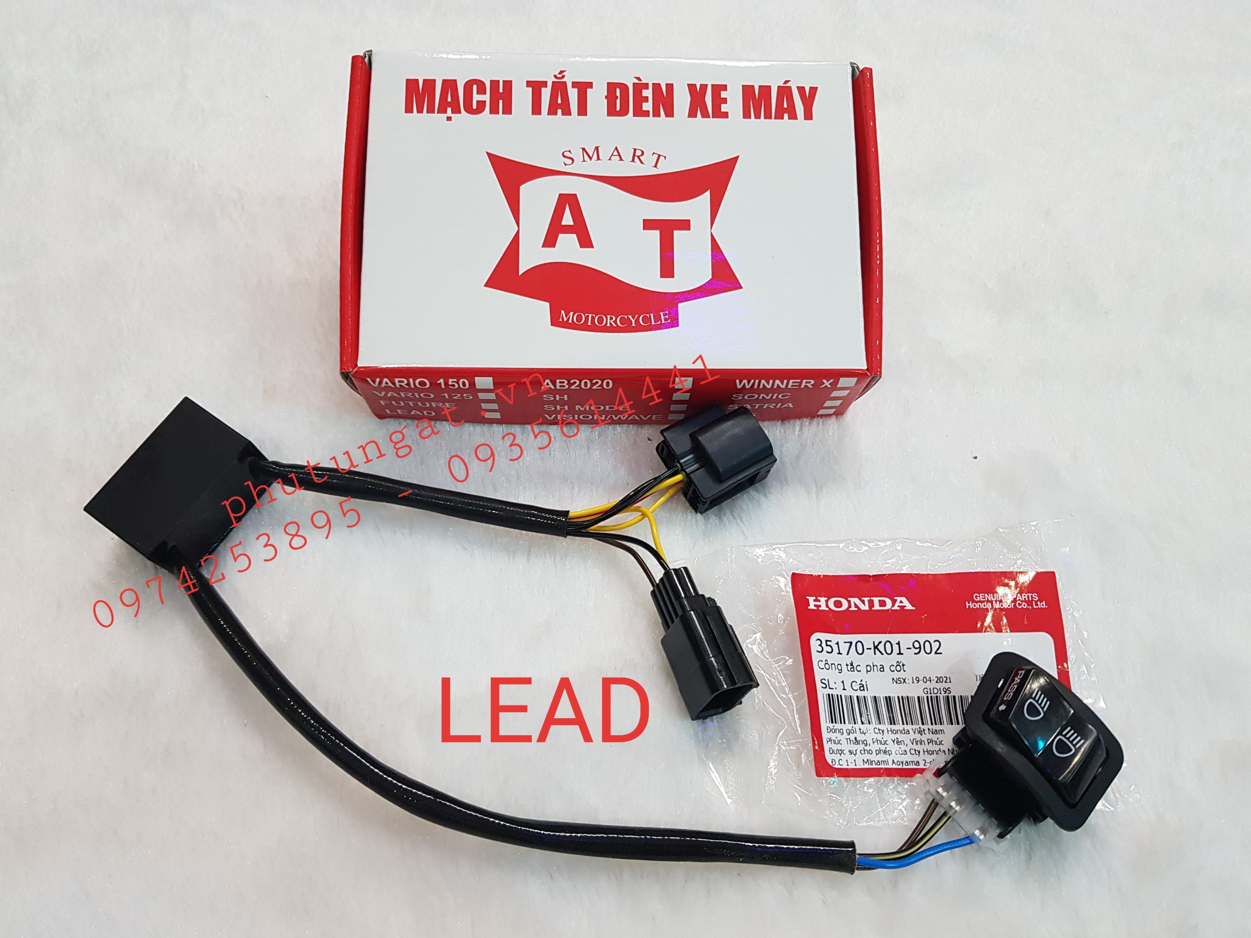 [HCM]Mạch Tắt đèn xe LEAD 2020 2021 bao gồm công tắc pha cos honda chính hãng