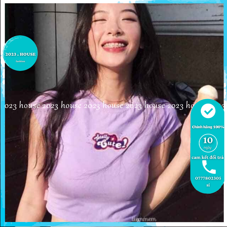 Áo croptop cute basic áo thun crotop in chữ chất vải thun mềm êm ái - 2023 House