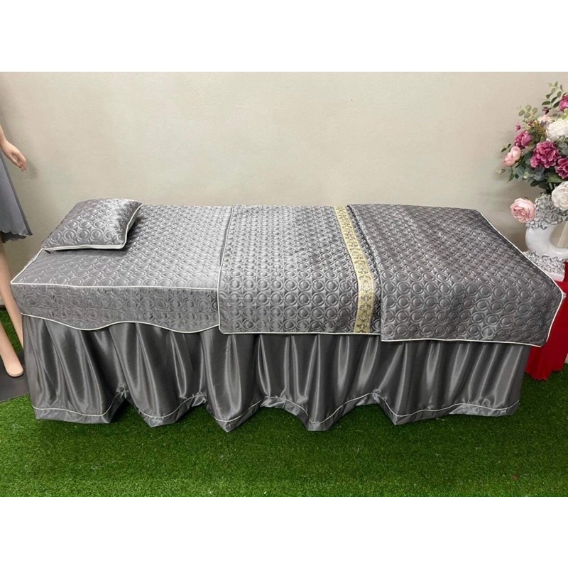 Cả Bộ chăn ga gối DEAL SỐC Combo 3 món chăn, ga, gối may tùy chọn, vải phi lụa trần bông cao cấp cho spa, salon