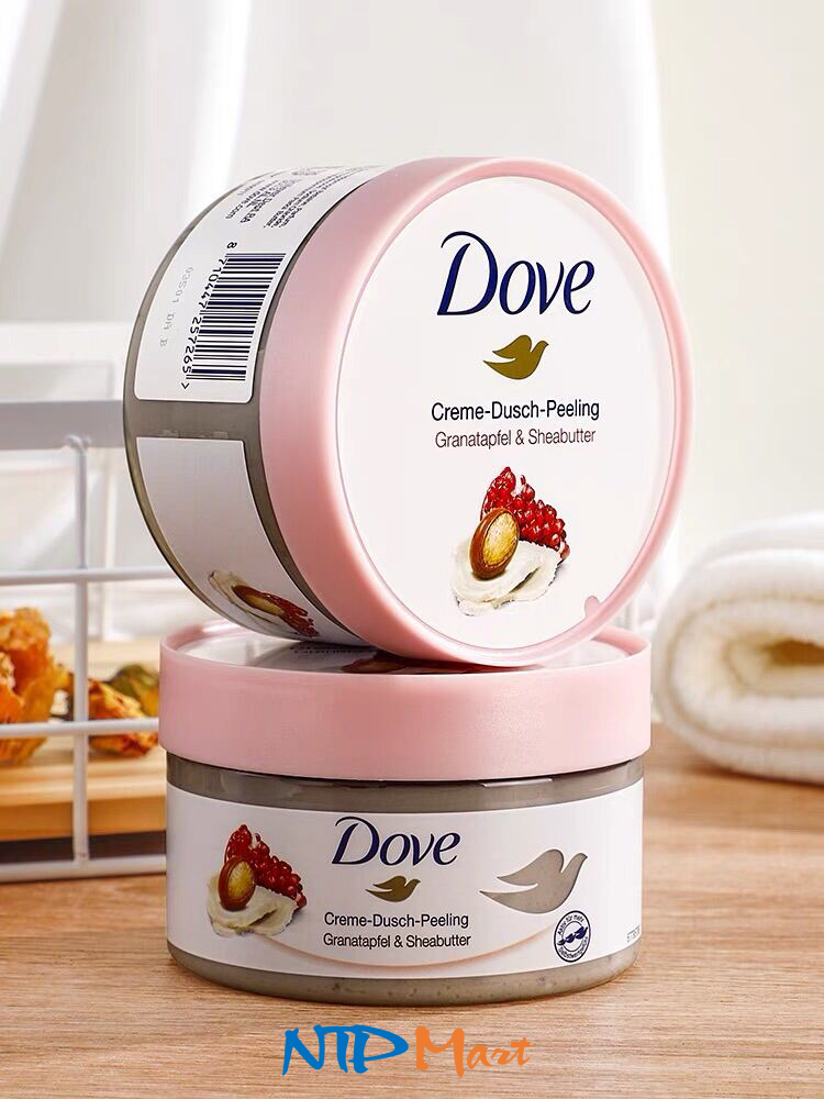 Kem tẩy tế bào chết toàn thân chiết suất từ hạt lựu hương bưởi và bơ hiệu Dove Creme nhập khẩu từ Đức, dung tích 225ml