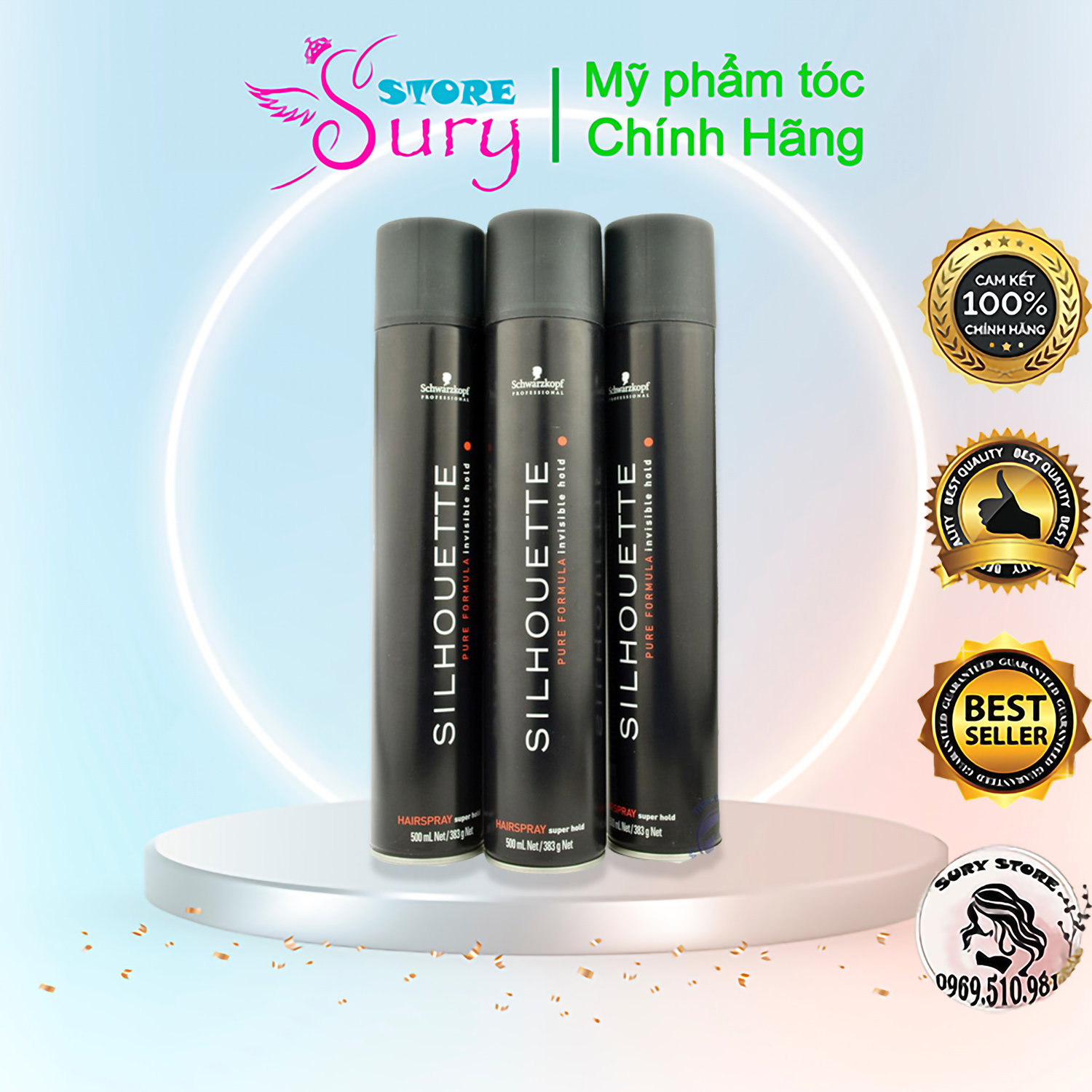 Keo xịt tóc SILHOUETTE gôm xịt tóc nam tạo kiểu tóc giữ nếp siêu cứng chính hãng Sury_store