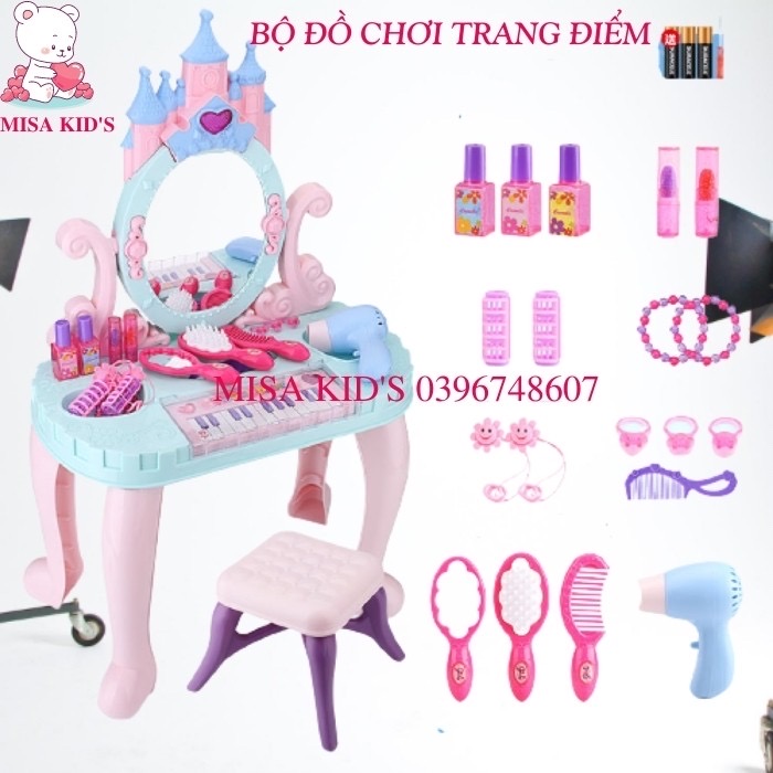Bộ đồ chơi bàn trang điểm kèm đàn piano cỡ lớn cho bé