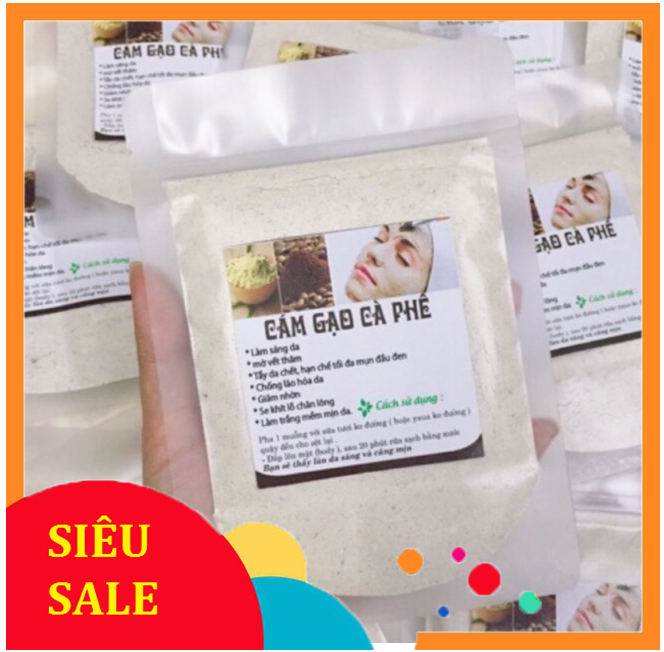 Bột cám gạo Cà phê nguyên chất handmade tắm trắng & tẩy da chết