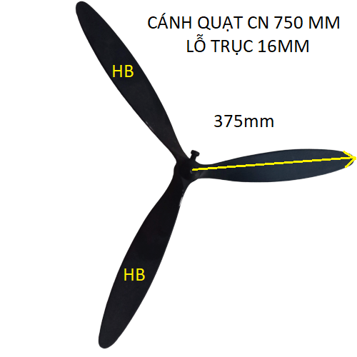 Cánh quạt công nghiệp 750mm lỗ trục 16mm- Cánh quạt công nghiệp 750 Vinawind lỗ trục 16mm