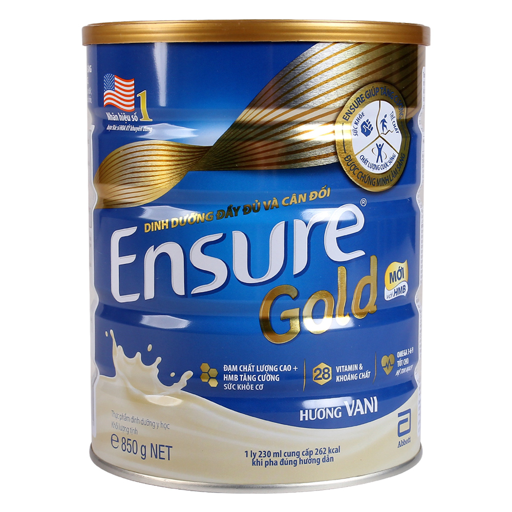 Sữa bột Ensure Gold 850g hương vani