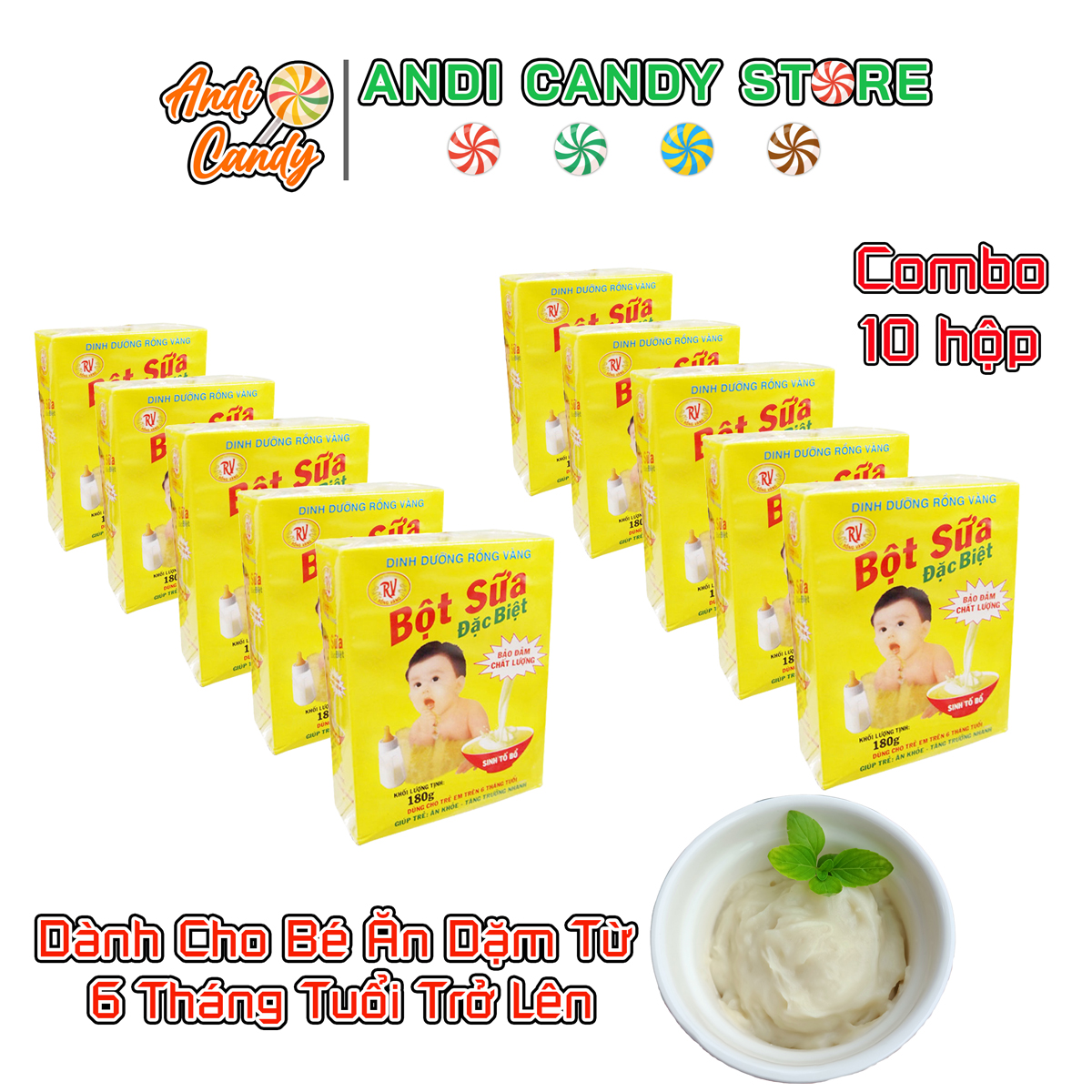 10 Hộp Bột Sữa Rồng Vàng Tuổi Thơ Cho Bé Từ 6 Tháng Tuổi