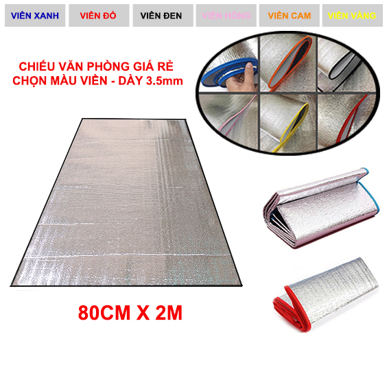 Chiếu ngủ trưa văn phòng cá nhân dày 3.5ly kích thước 80CM X 2M ( chọn màu viền ) - thảm ngủ trưa cá nhân , thảm du lịch