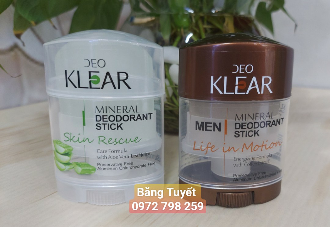 Lăn khử mùi đá khoáng Deo KLEAR Thái Lan 70gram