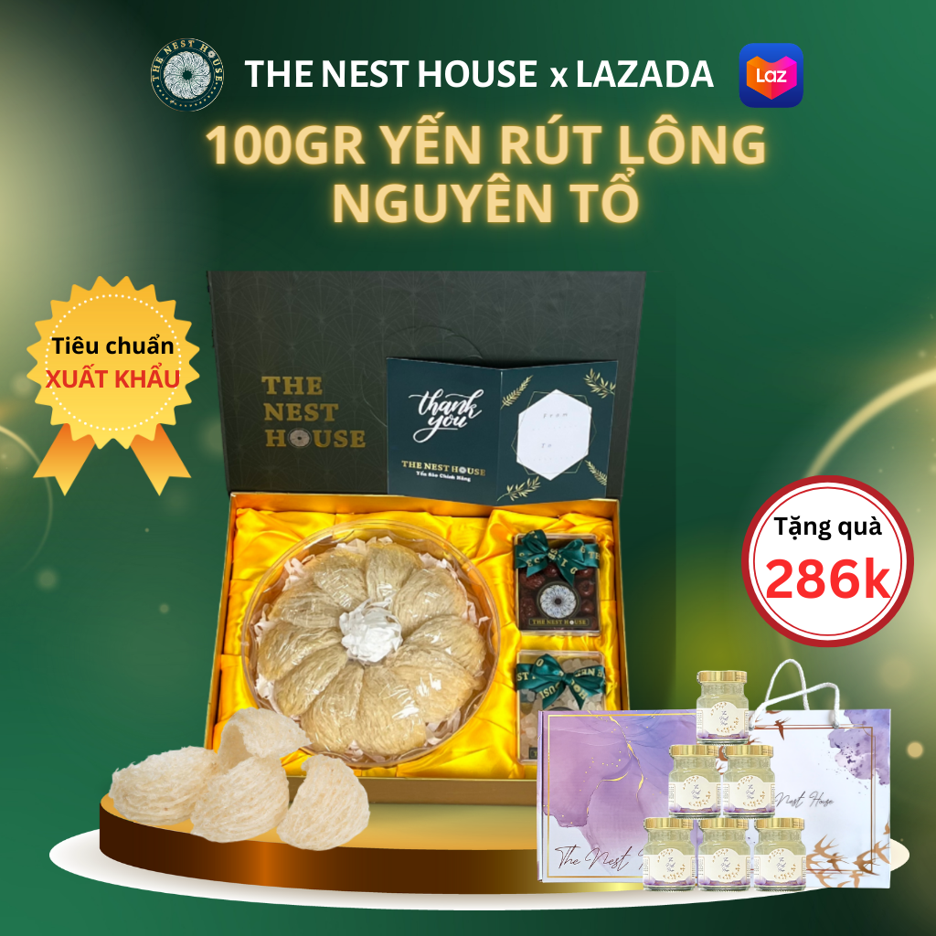 Tổ yến rút lông nguyên tổ xuất khẩu yến sào The Nest House