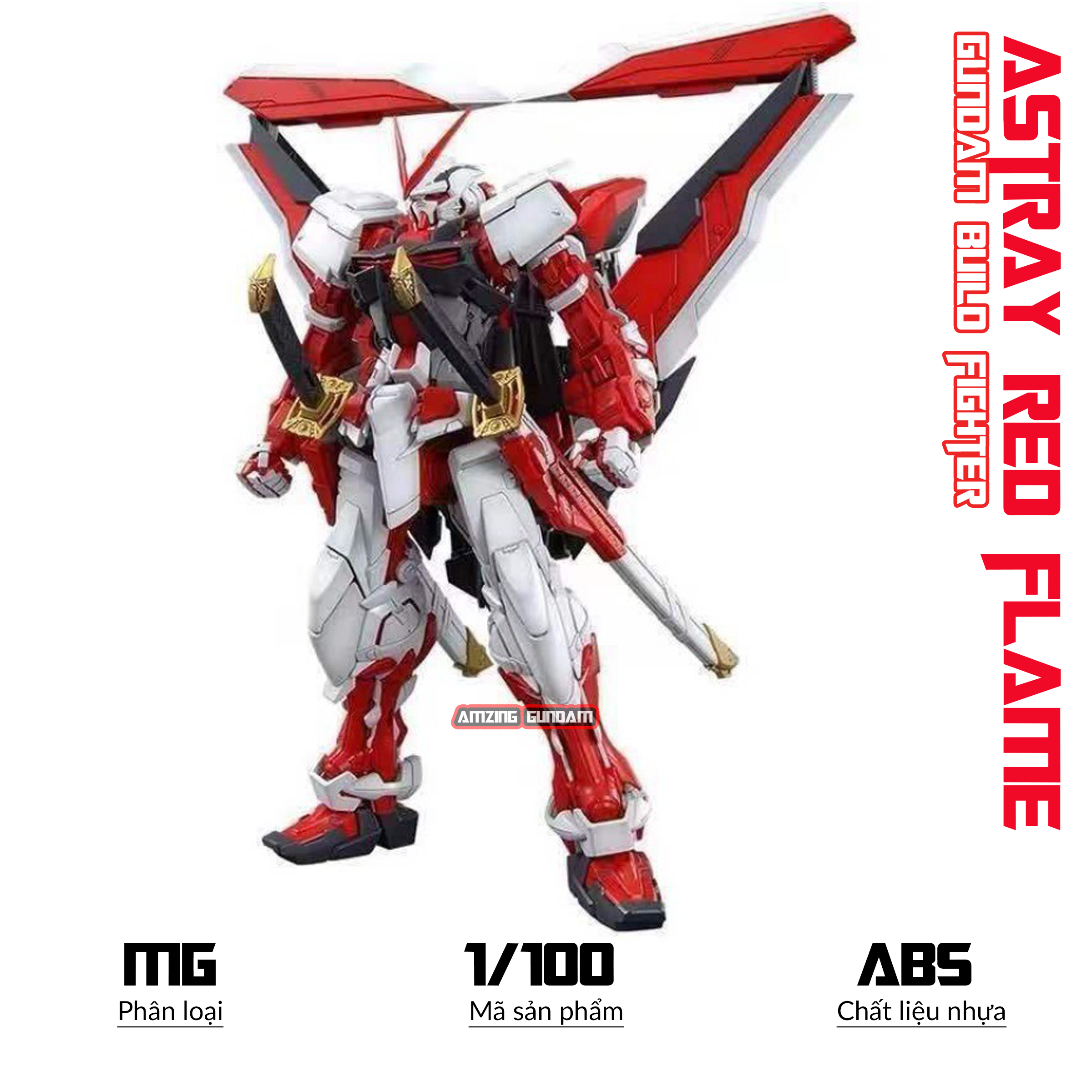 Mô hình Lắp ráp MG Astray Red Flame 1/100 Gunpla Mô hình nhựa Đồ chơi xếp hình thông minh