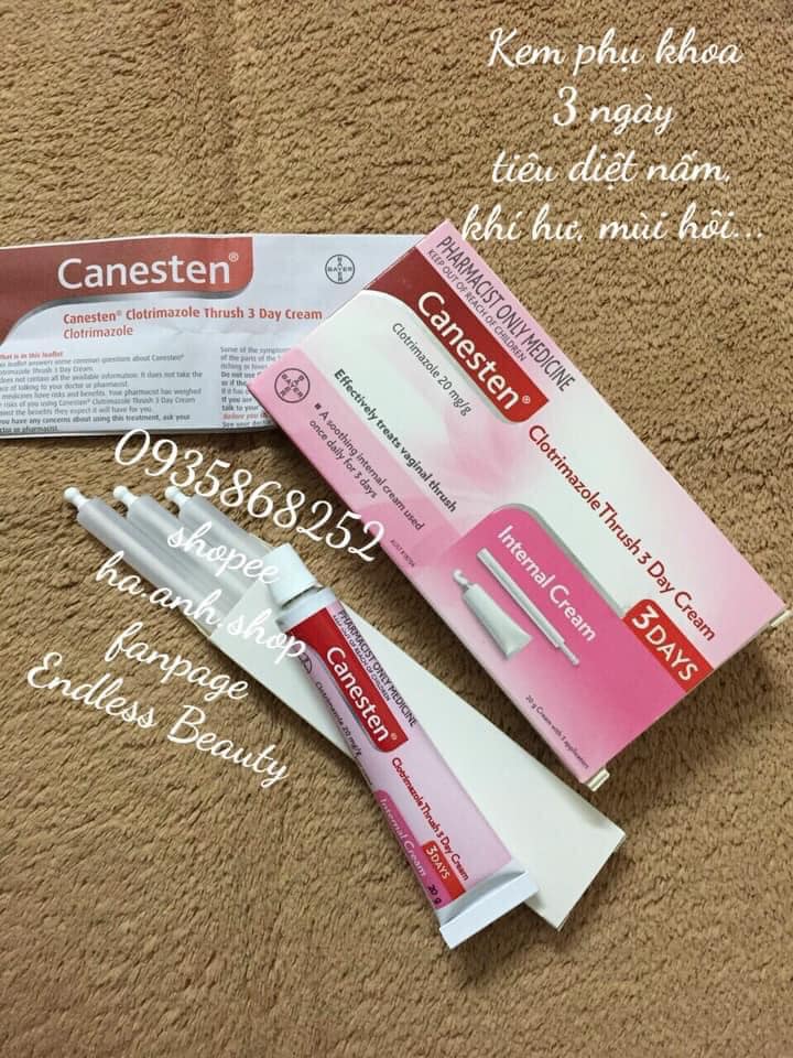 Kem phụ khoa Canesten 20g 3 ngày