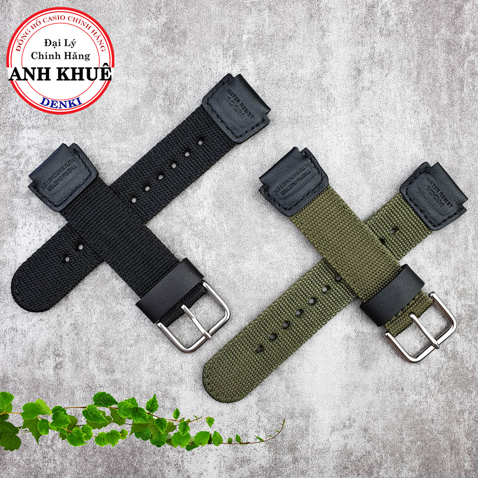 Dây Đeo Vải Dù Thời Trang lắp cho đồng hồ Casio Ae-1200Wh / Sgw-300H / 400 / Aq-S810W 2 màu đen, xanh cao cấp