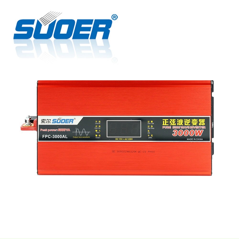 Bộ đổi điện sine chuẩn - Suoer 12v sang 220v 3000w - Model FPC 3000AL