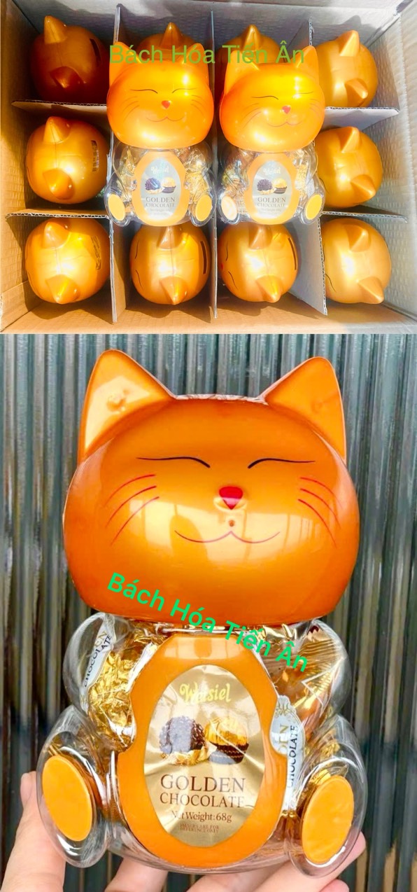 Kẹo socola weisiel mèo thần gold tài đài loan con 68 gr tết 2024