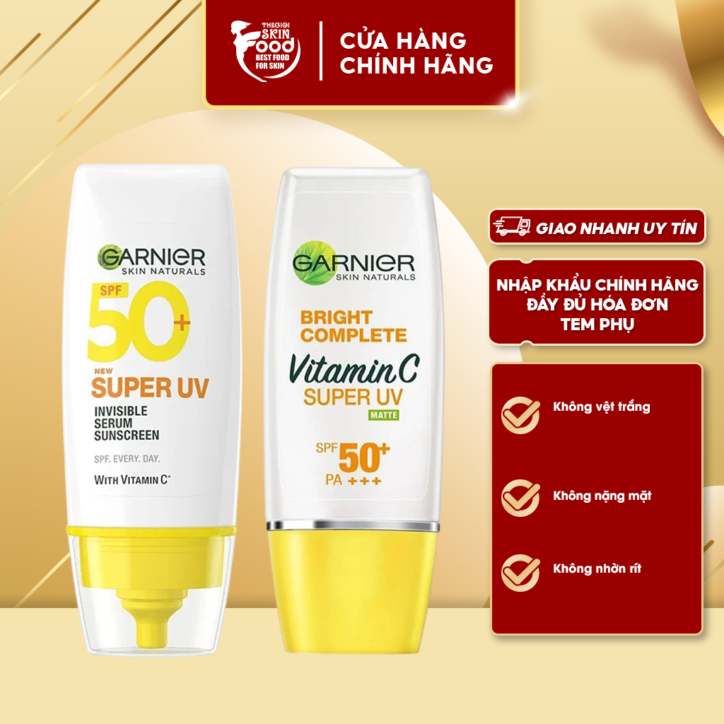  Kem Chống Nắng Hỗ Trợ Sáng Da Garnier Light Complete Super UV Spot-Proof Sunscreen SPF50 PA+++ 30ml 
