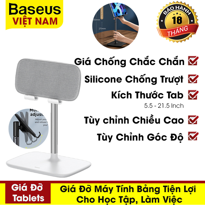 [BẢO HÀNH 18 THÁNG] Giá đỡ điện thoại, máy tính bảng Baseus dành cho iPad Air, giá đỡ đứng tiện lợi cho học tập, làm việc