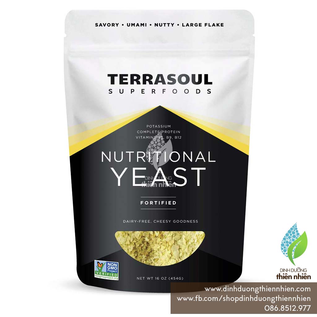 [454g TÚI NGUYÊN] Men Dinh Dưỡng Terrasoul Superfoods Nutritional Yeast Flakes (Fortified)