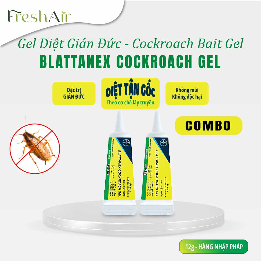Combo 2 tuýp gel đặc trị gián đức và gián mỹ blattanex cockroach gel bayer, không mùi, hiệu quả nhanh chóng-12g