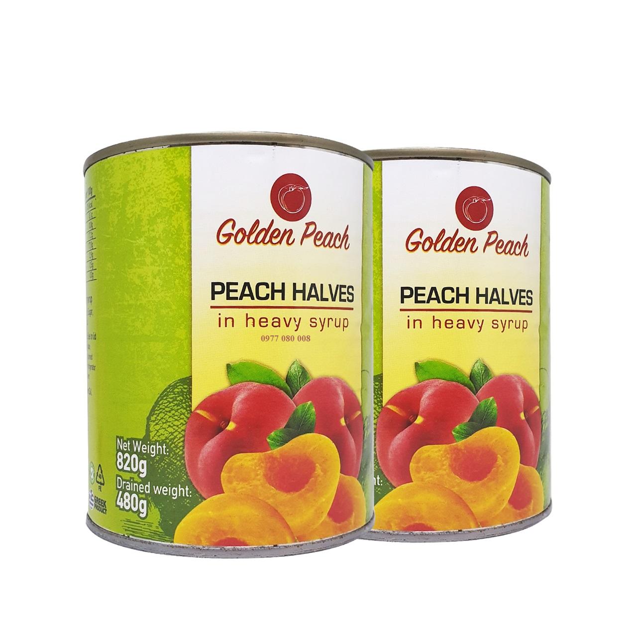 Combo 2 hộp đào ngâm hy lạp golden peach 820g
