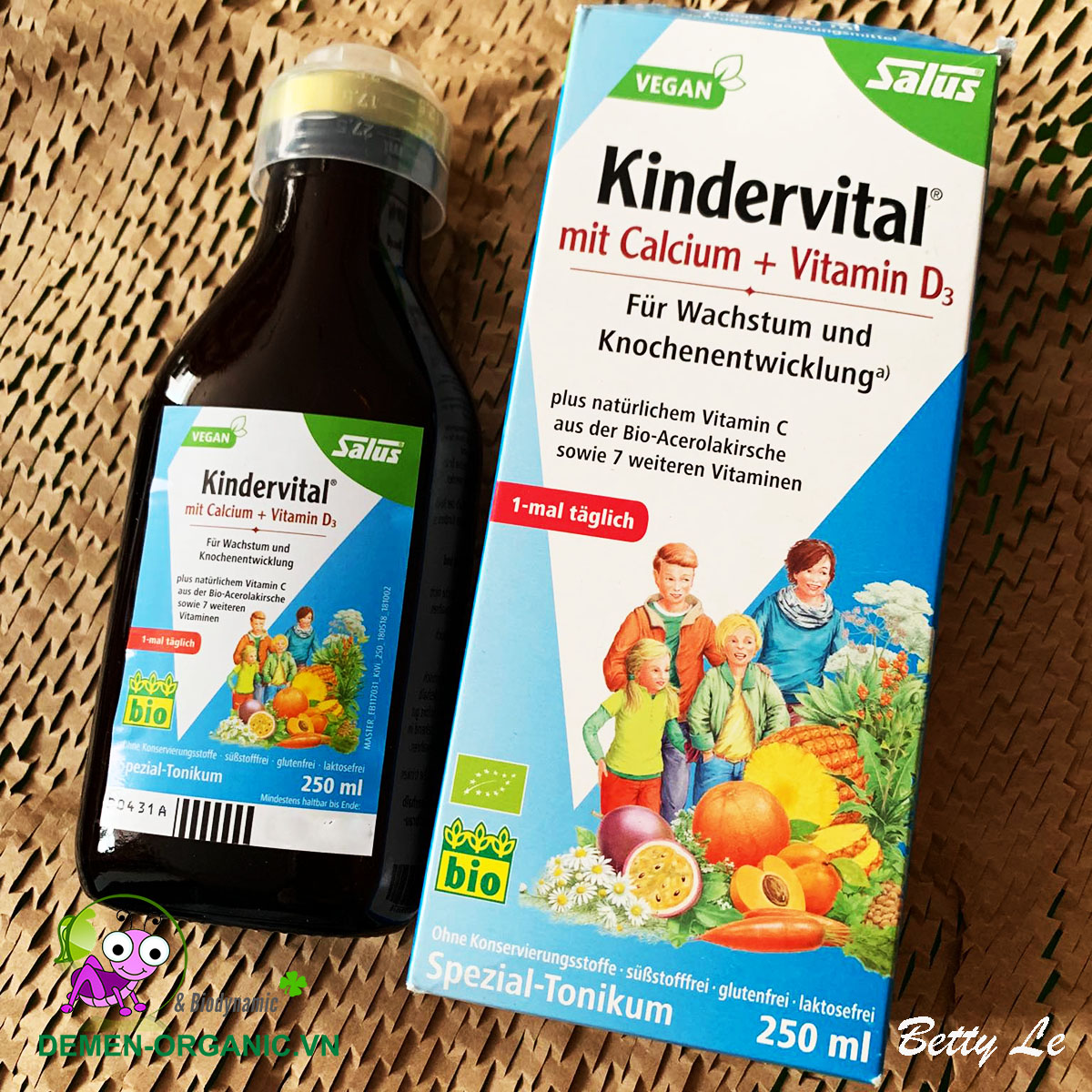 Si-rô bổ sung Canxi + Vitamin D3 dành cho trẻ em Salus Kindervital  (250 ml) – CHLB Đức