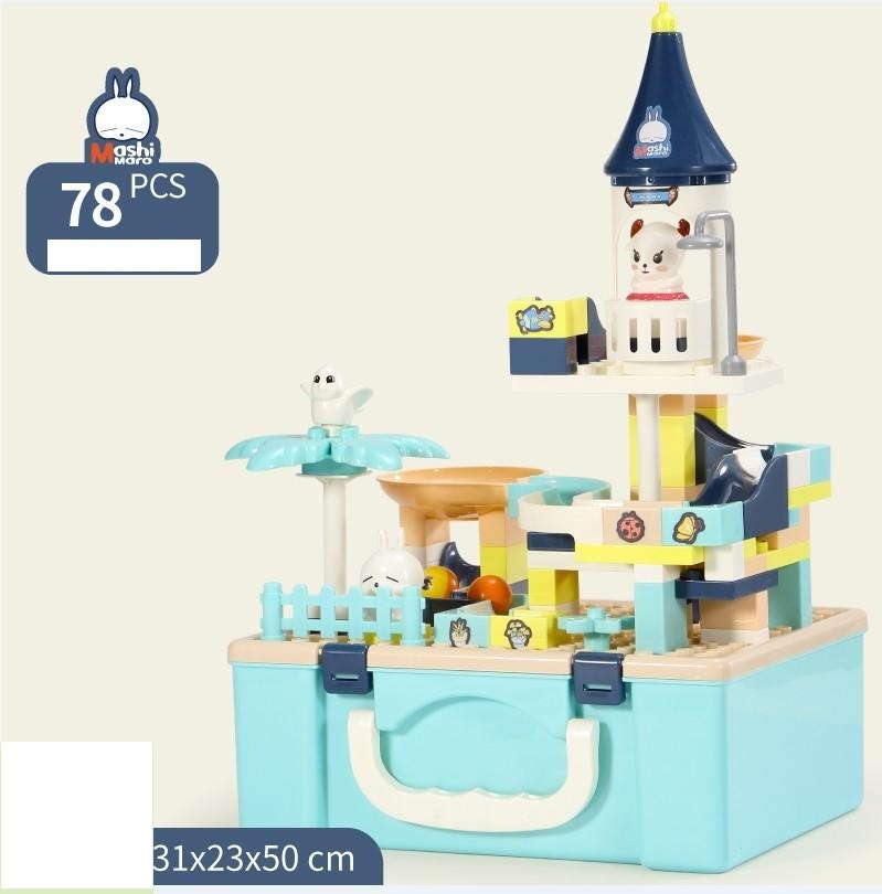 Đồ chơi Lego xếp hình, lắp ráp cầu trượt thả bi DIY thỏ Rogue cầu trượt thả bóng 78 chi tiết loại to