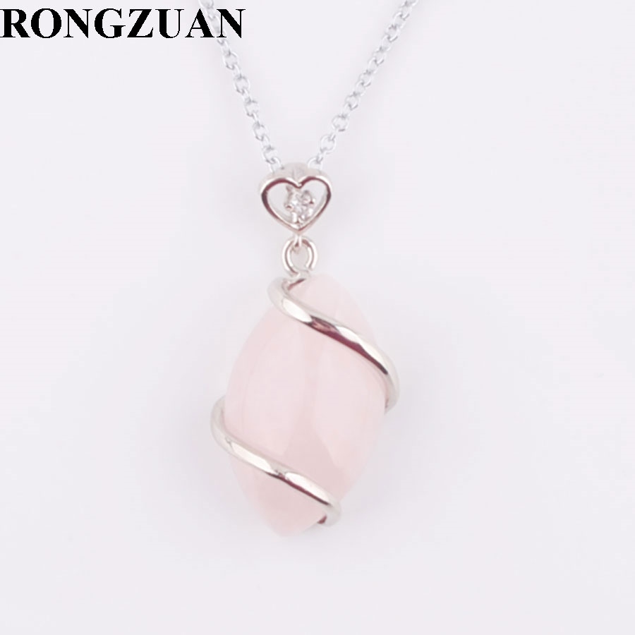 【YF】☢✤  RONGZUAN Necklace   Pendant Rose Quartzs Horse Eye Bead Reiki Chakra Chain Necklaces TN3242