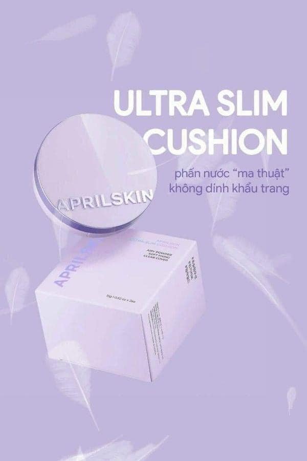 Phấn nước April skin Ultra Slim Cushion SPF 50+ PA+++ không dính khẩu