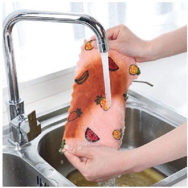 Khăn lau bát đĩa trái cây- Khăn lau bếp họa tiết hoa quả dễ thương-Khăn lau đa năng trái cây thấm hút mềm mại