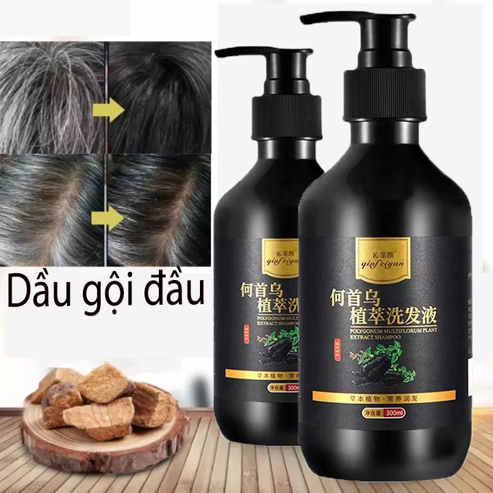 Japan formula Đen Tự Nhiên Nhanh Tóc Dầu Gội Thường Trực Thực Vật Hữu Cơ Tinh Chất Cho Nam Nữ Da Trắng Xám Màu Tóc 300Ml-chiết xuât từ thảo dược nhẹ nhàng không kích ứng phục hồi tóc tổn thương dày tóc mang đến mái tóc đen óng mượt shampoo