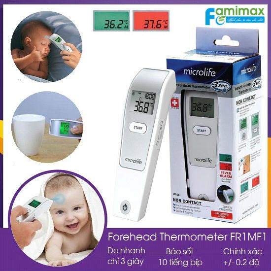 Nhiệt kế hồng ngoại đo trán Microlife FR1MF1 Thụy Sĩ ( Bảo Hành 24 Tháng ).Nhiệt Kế Điện Tử Đo Trán.Nhiệt Kế đo trán cho kết quả chính xác .
