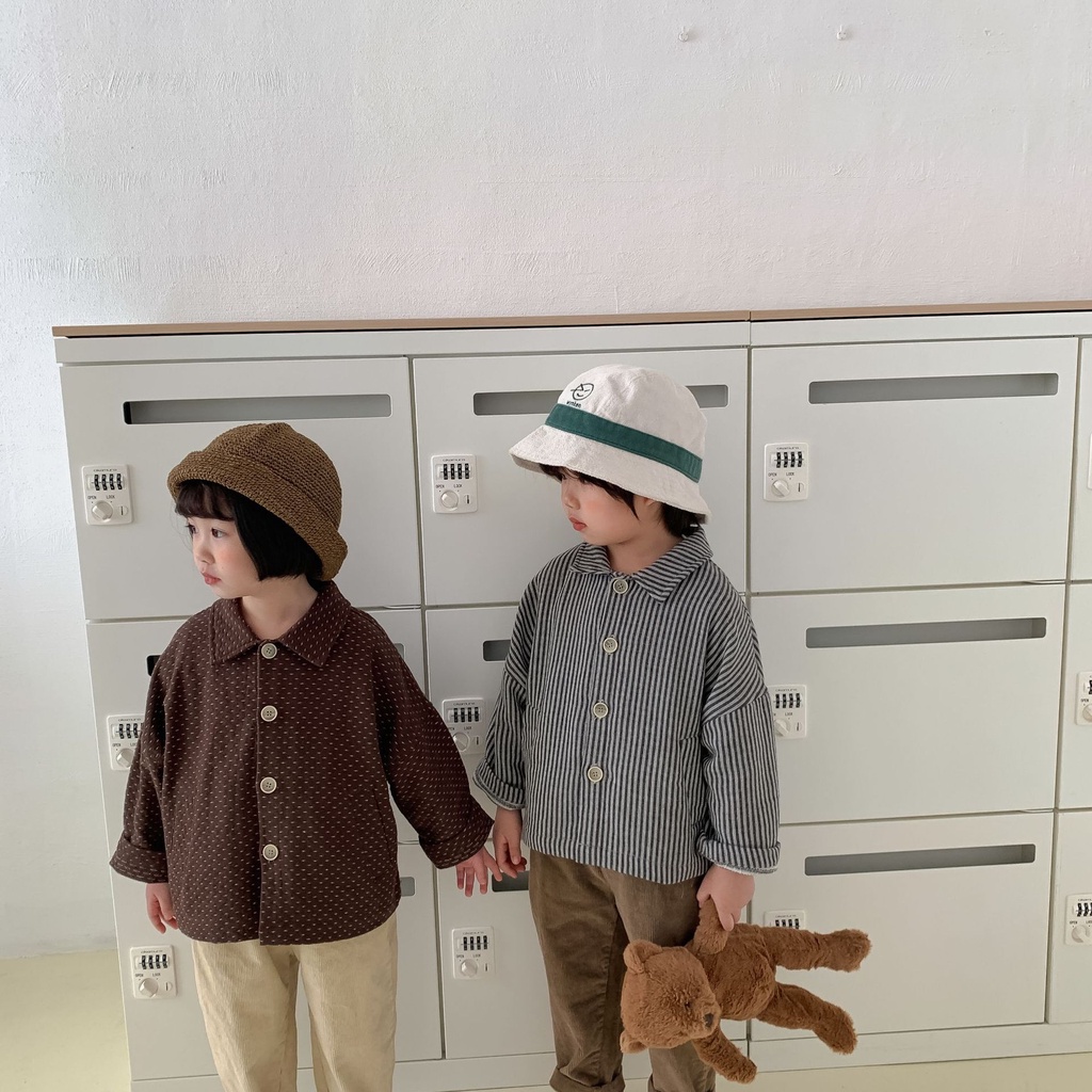 Áo sơmi dài tay vintage cho bé trai bé gái