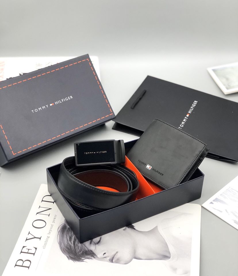 Thắt lưng set ví kèm thắt lưng nam tommy mua 1 được 2
