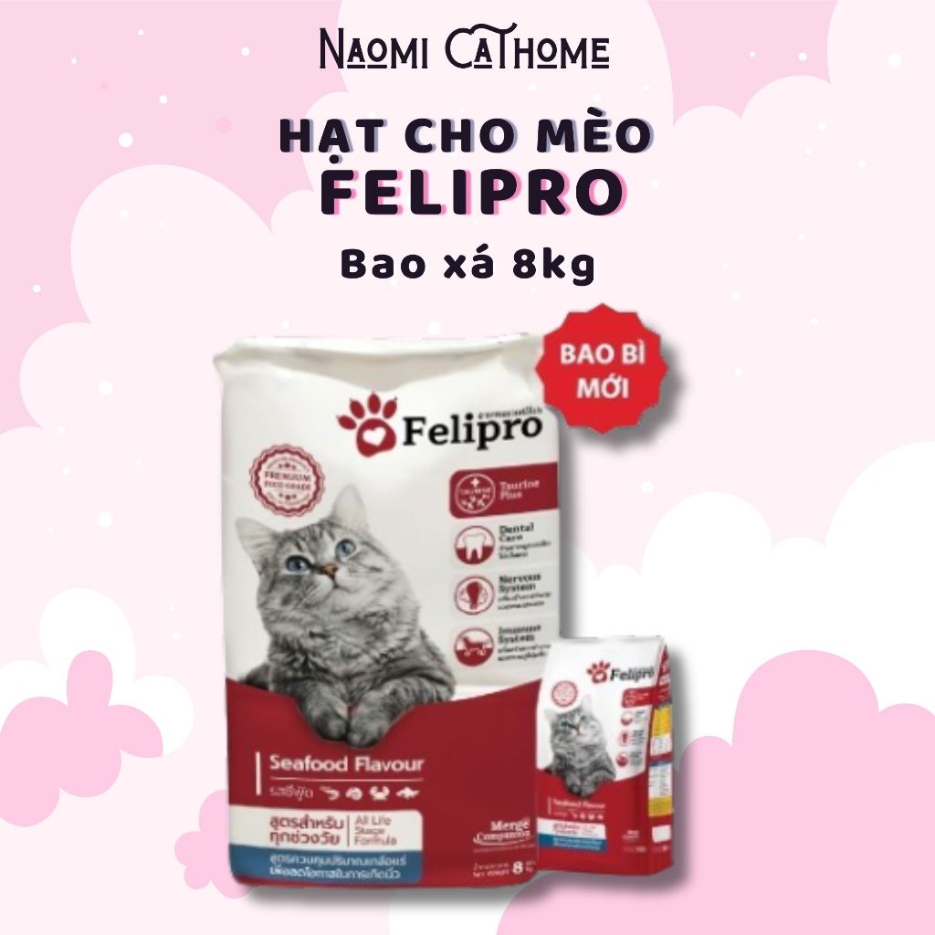 Thức Ăn Hạt Cho Mèo Felipro Vị Hải Sản - Bao Xá 8kg