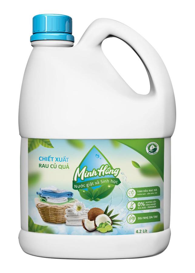 Nước giặt sinh học Minh Hồng 4,2 lít tặng móc dán siêu dính