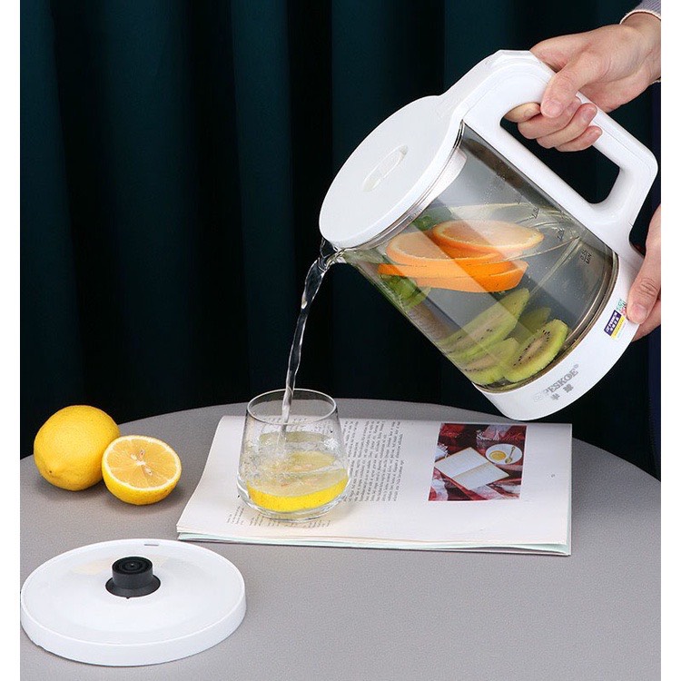 Ấm Siêu Tốc Thủy Tinh, Bình Đun Nước Siêu Tốc 2,2 Lít Công Suất Lớn 1500W, Vệ Sinh Dễ Dàng Không Để Lại Cặn, Độ Bền Cao,Bảo Hành Toành Quốc 6 Tháng