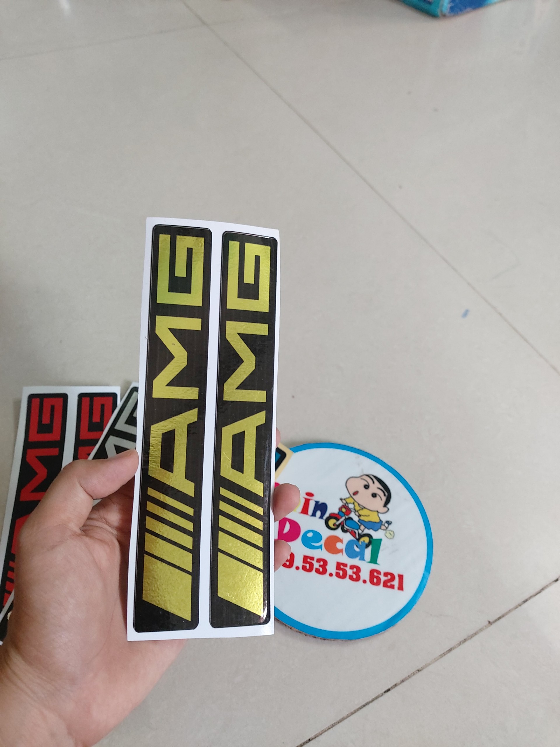 Tem dán phuộc gấp xi AMG