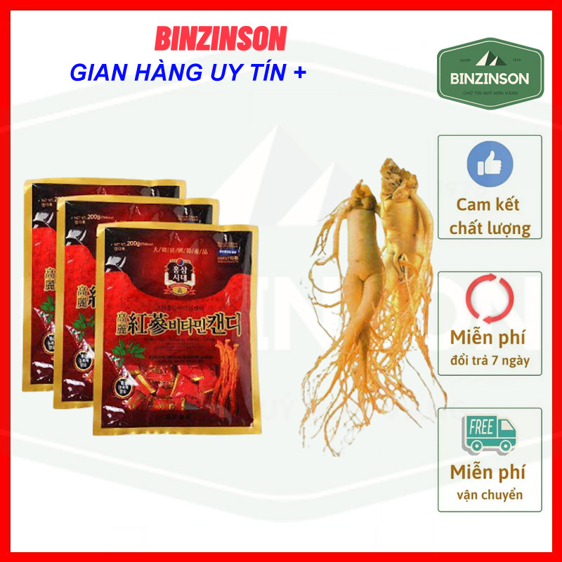 Kẹo hồng sâm nhân sâm cao cấp Hàn Quốc kẹo đậm vị sâm và chất lượng - BINZINSON