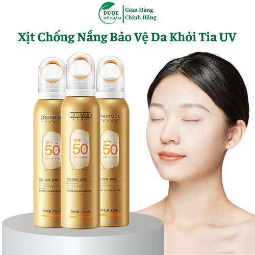 Xịt chống nắng cao cấp nâng tông da trắng sáng mịn không bắt nắng toàn thân 150ml