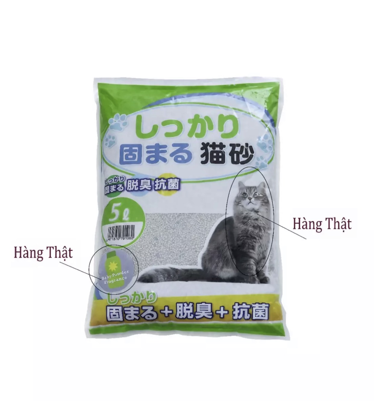 Cát nhật trắng chính hãng cho mèo 10l