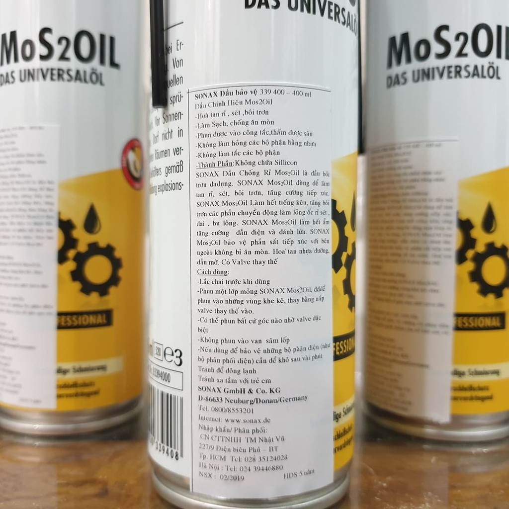 [Mã LIFEXANH03 giảm 10 đơn 500K] Dầu Chống Rỉ Sét Chống Ăn Mòn Bảo Vệ Khoang Động Cơ Sonax Mos2Oil 400ml
