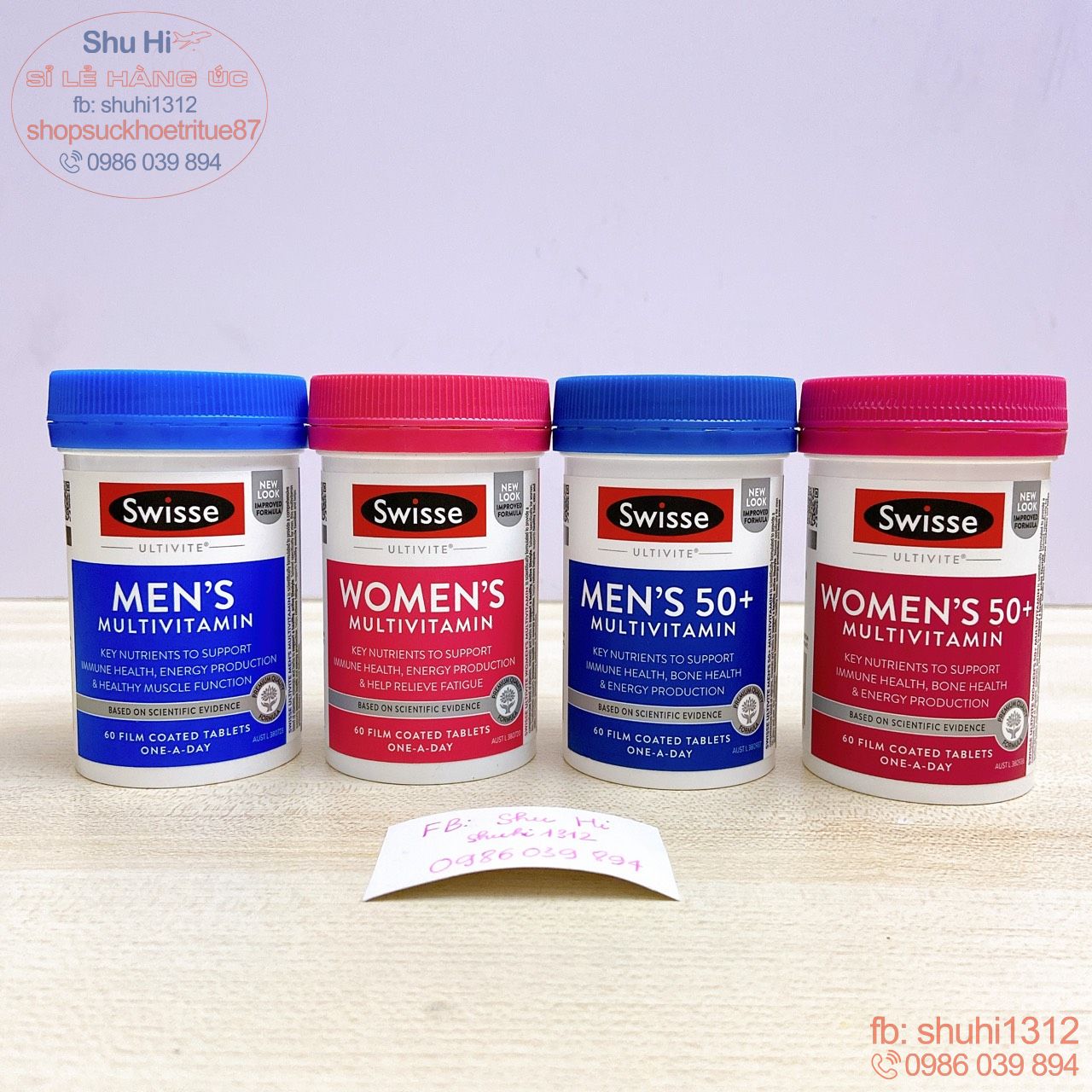 Vitamin tổng hợp nam, nữ swisse women, men từ 50 tuổi 60 viên swisse men's, swisse women's ultivite 50+ multivitamin