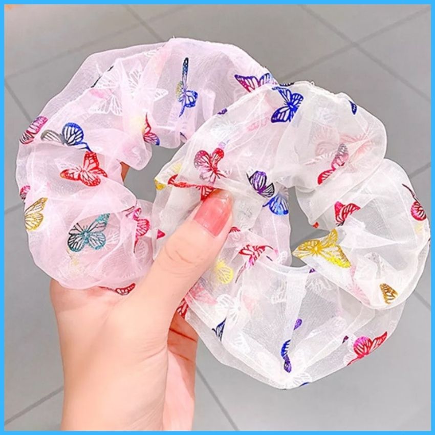 [HCM]Dây Cột Tóc Srunchies Bươm Bướm Chất Vải Voan Mềm Mại Thun Co Giãn Siêu BềnPhụ Kiện Tóc Hàn Quốc Xinh Lung Linh