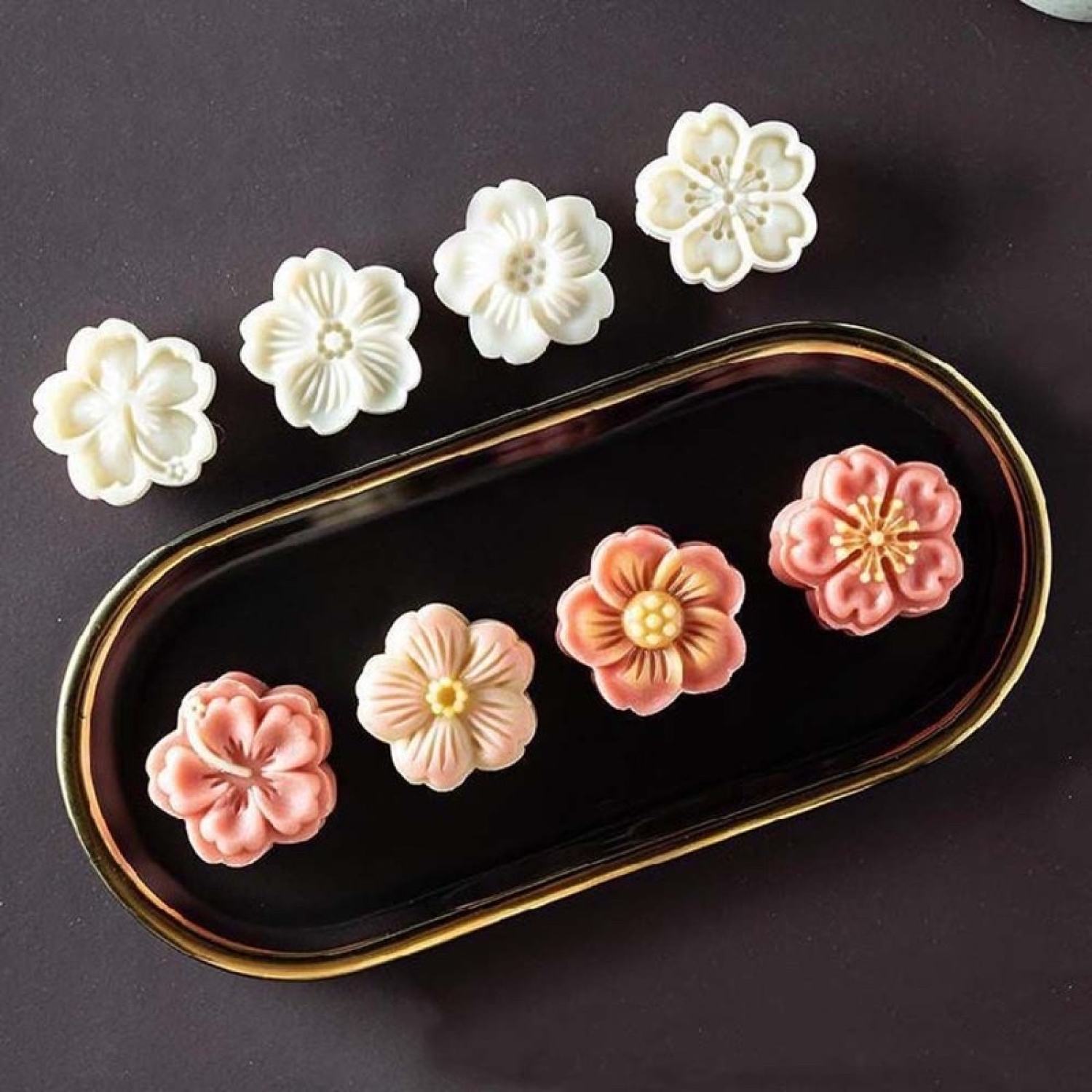 [Hàng mới về] KHUÔN LÒ XO BÁNH Trυng THU / BÁNH DỨA (THƠM) HÌNH HOA MAI ĐÀO 50G